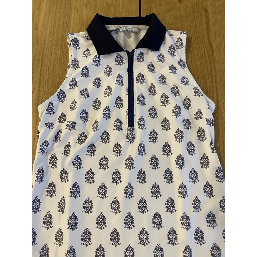 Smith & Quinn Katherine Sleeveless Golf Dress Women's XS White Blue Classy - Picture 2 of 9